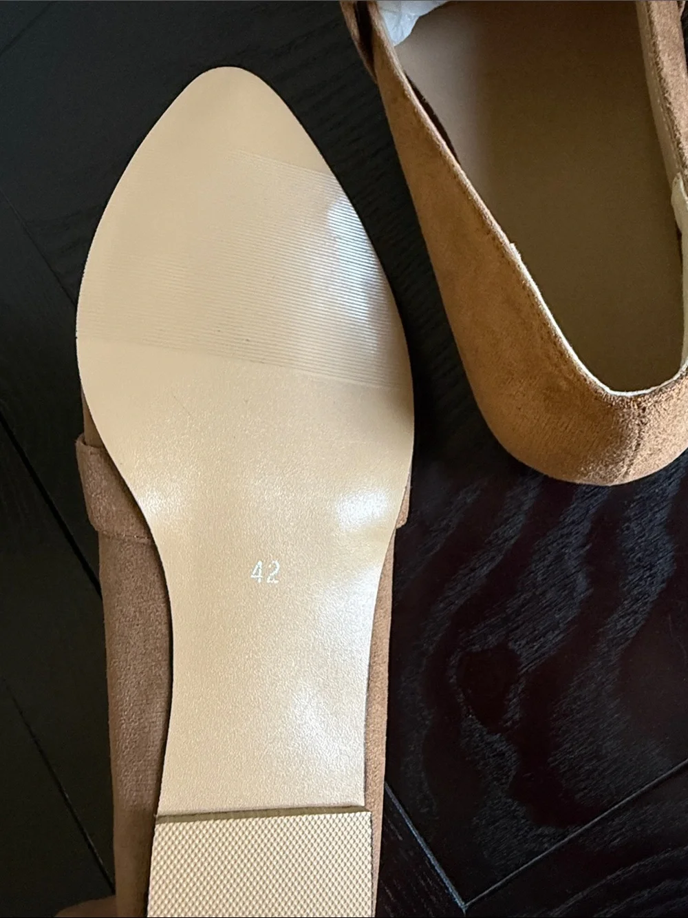 Suede Pointed-Toe Loafers in Light Brown
